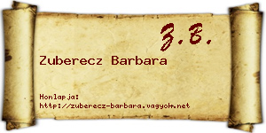 Zuberecz Barbara névjegykártya